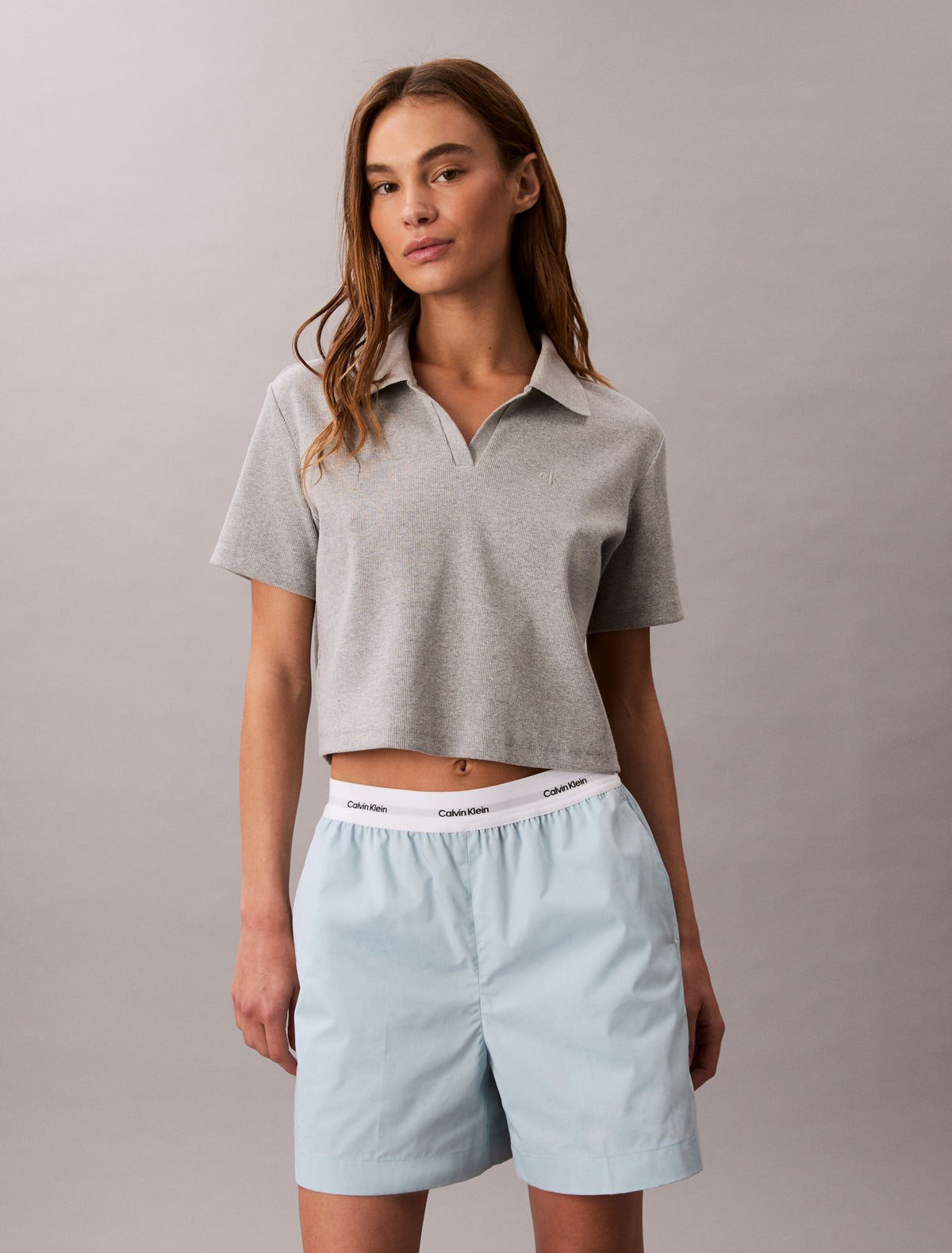 Logo Waistband Cotton Shorts - Calvin Klein Women