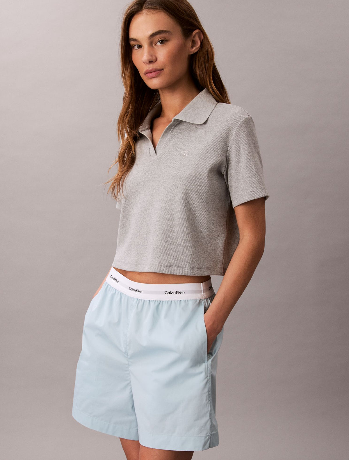 Logo Waistband Cotton Shorts - Calvin Klein Women