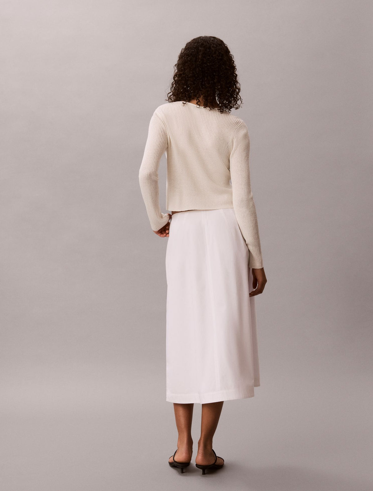 Cotton Poplin Midi Skirt - Calvin Klein Women