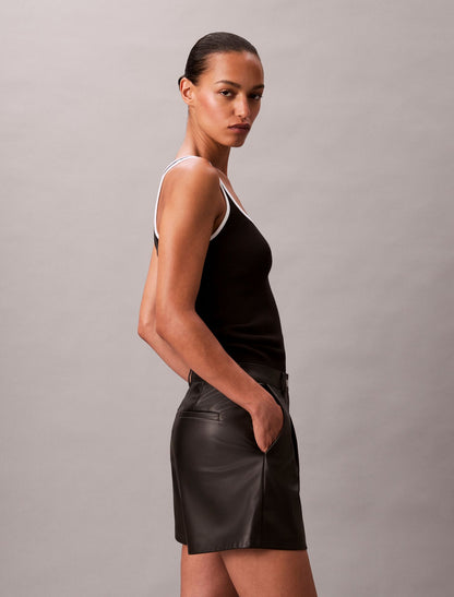 Faux Leather Shorts - Calvin Klein Women