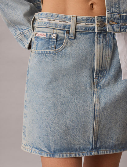 Denim Logo Mini Skirt - Calvin Klein Women