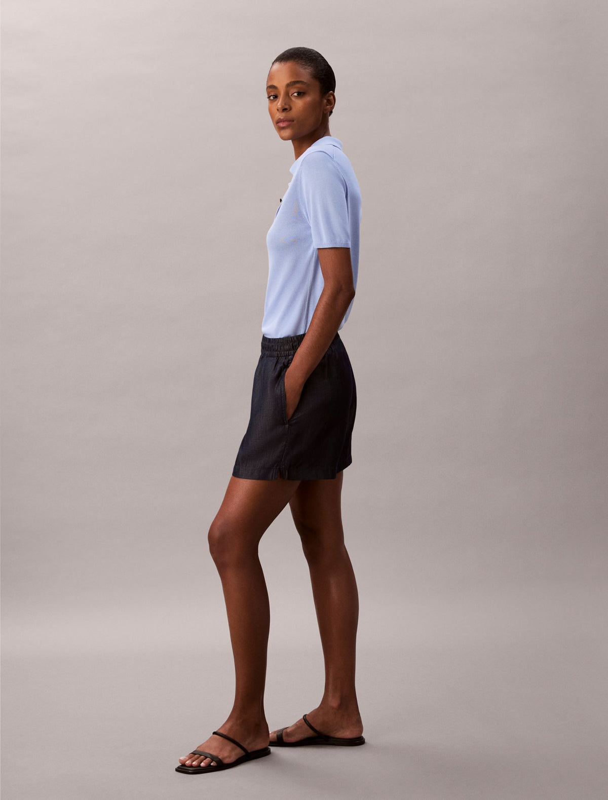 Denim Pull-On Shorts - Calvin Klein Women