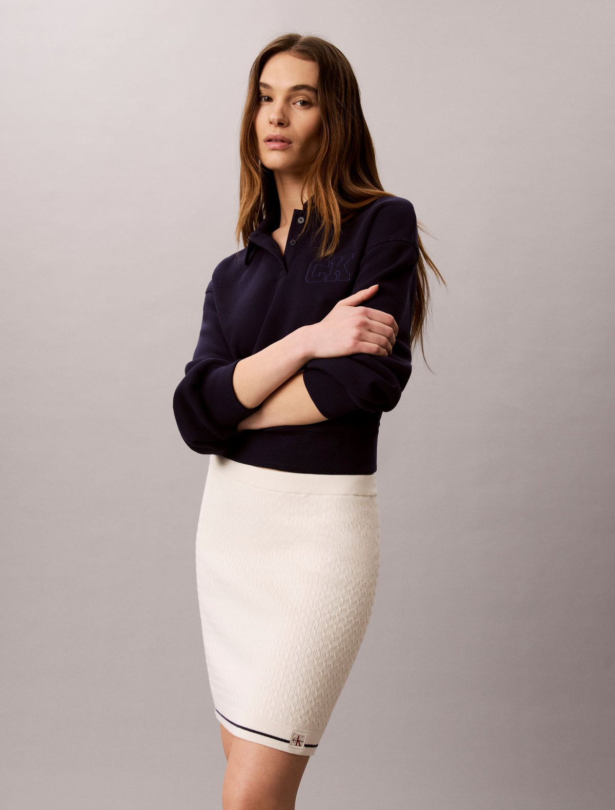 Micro Cable Knit Mini Skirt - Calvin Klein Women