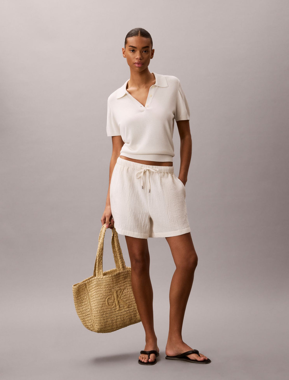 Double Gauze Pull-On Shorts - Calvin Klein Women