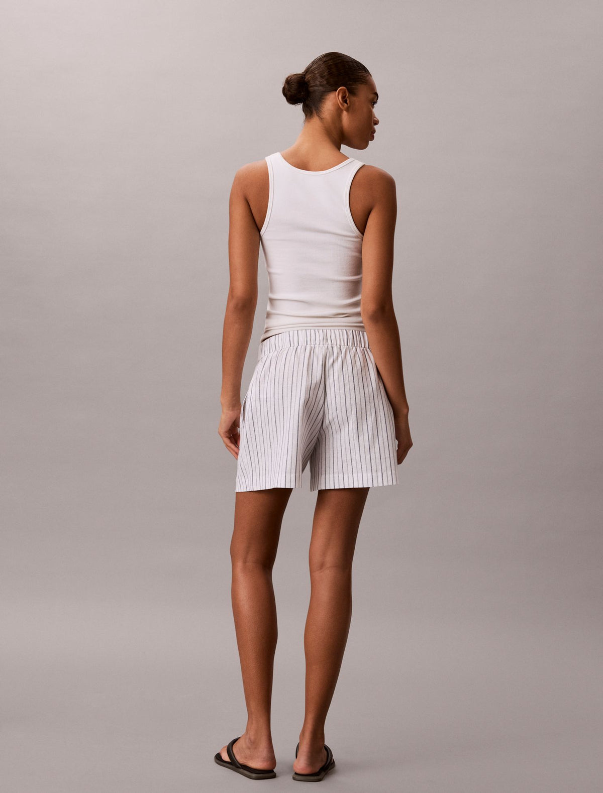 Linen Cotton Pull-On Shorts - Calvin Klein Women