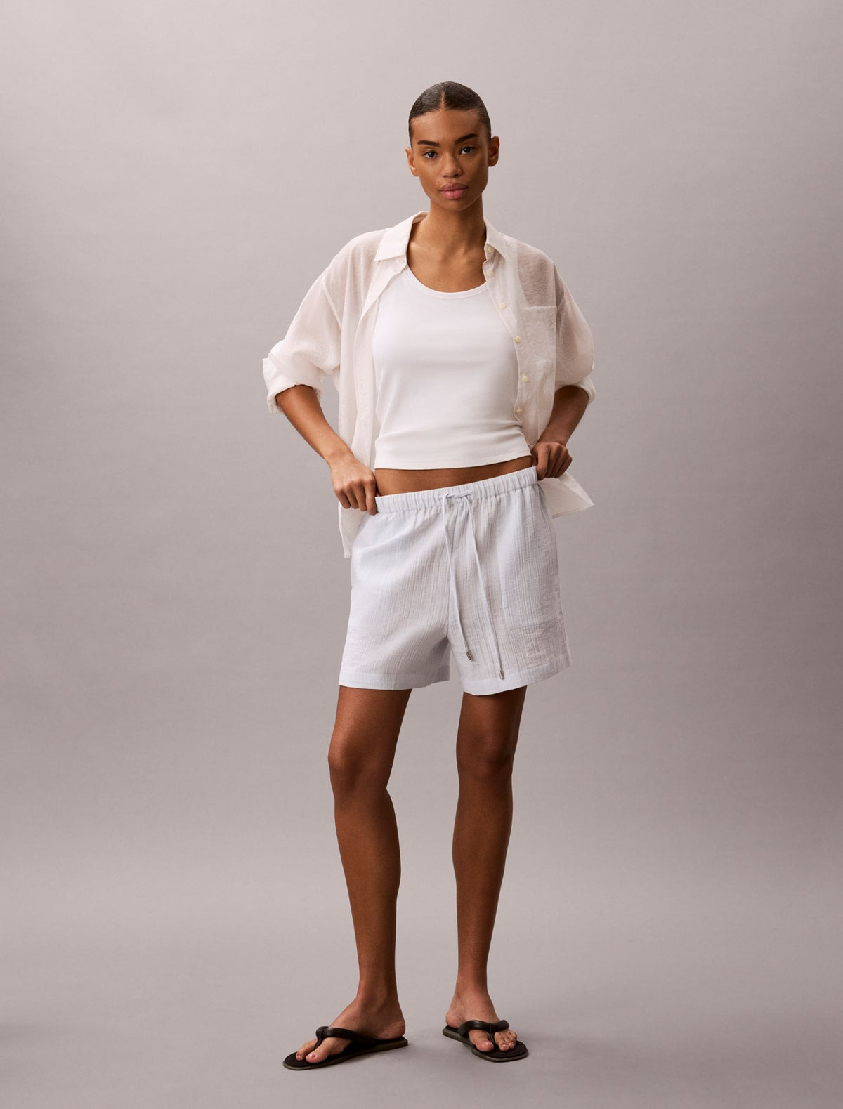 Double Gauze Pull-On Shorts - Calvin Klein Women