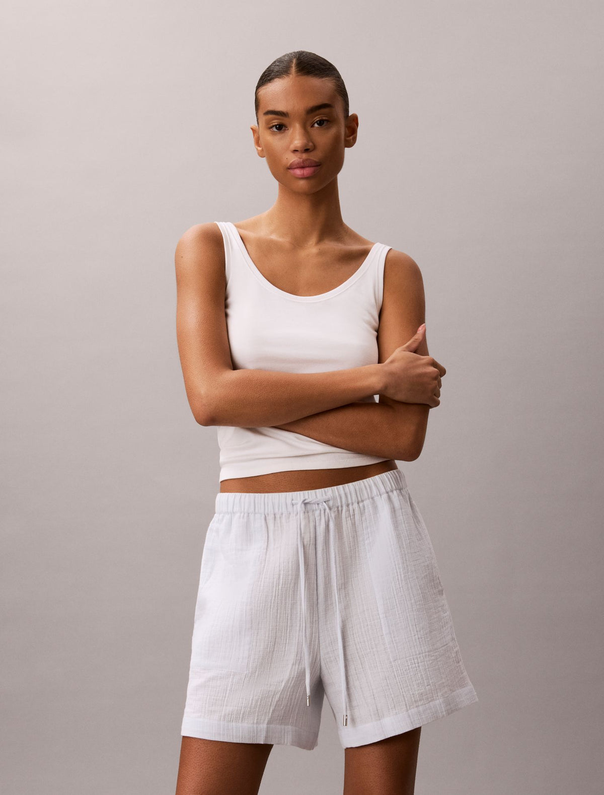 Double Gauze Pull-On Shorts - Calvin Klein Women