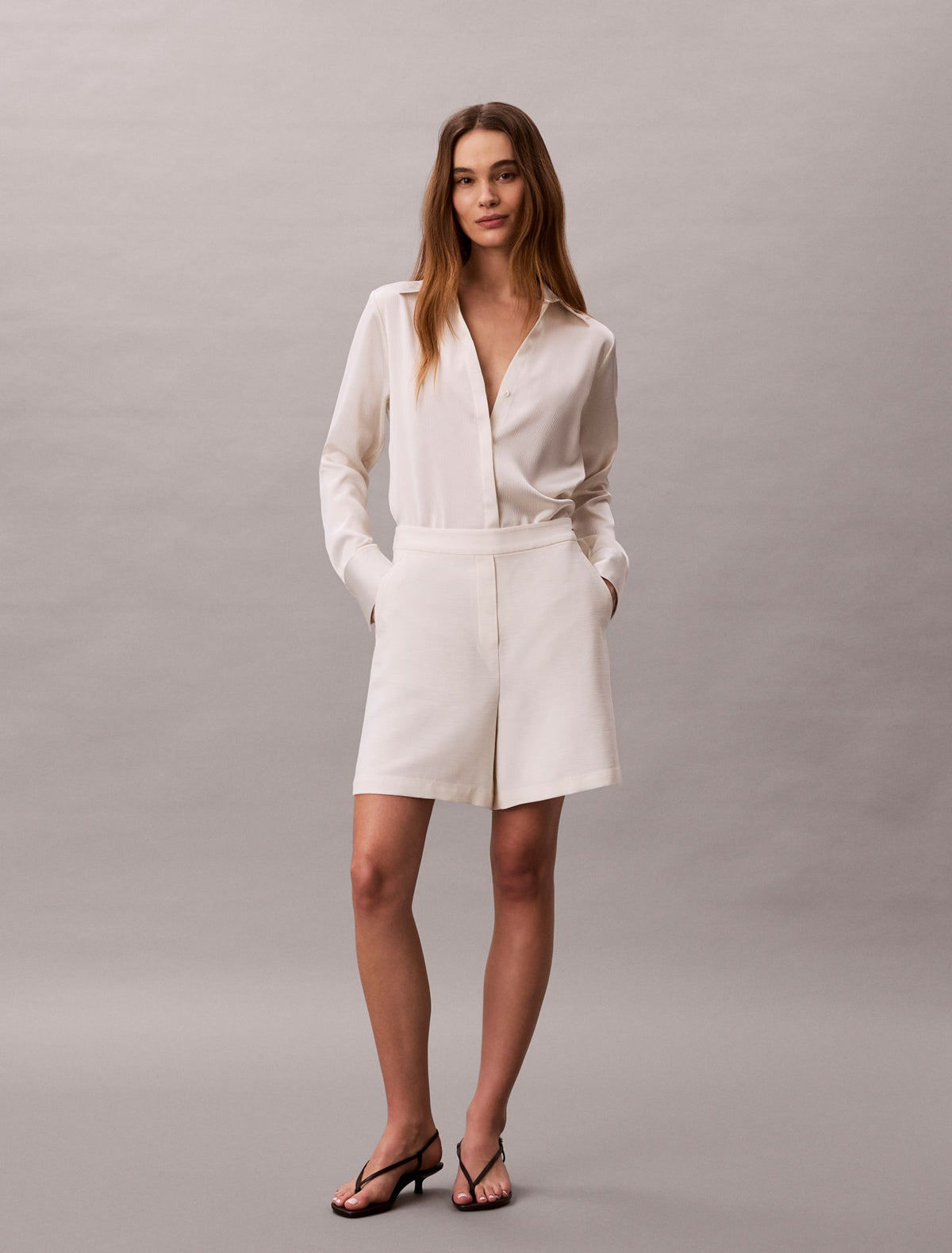 Textured Shine Shorts - Calvin Klein Women
