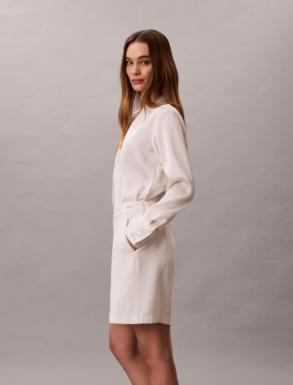 Textured Shine Shorts - Calvin Klein Women