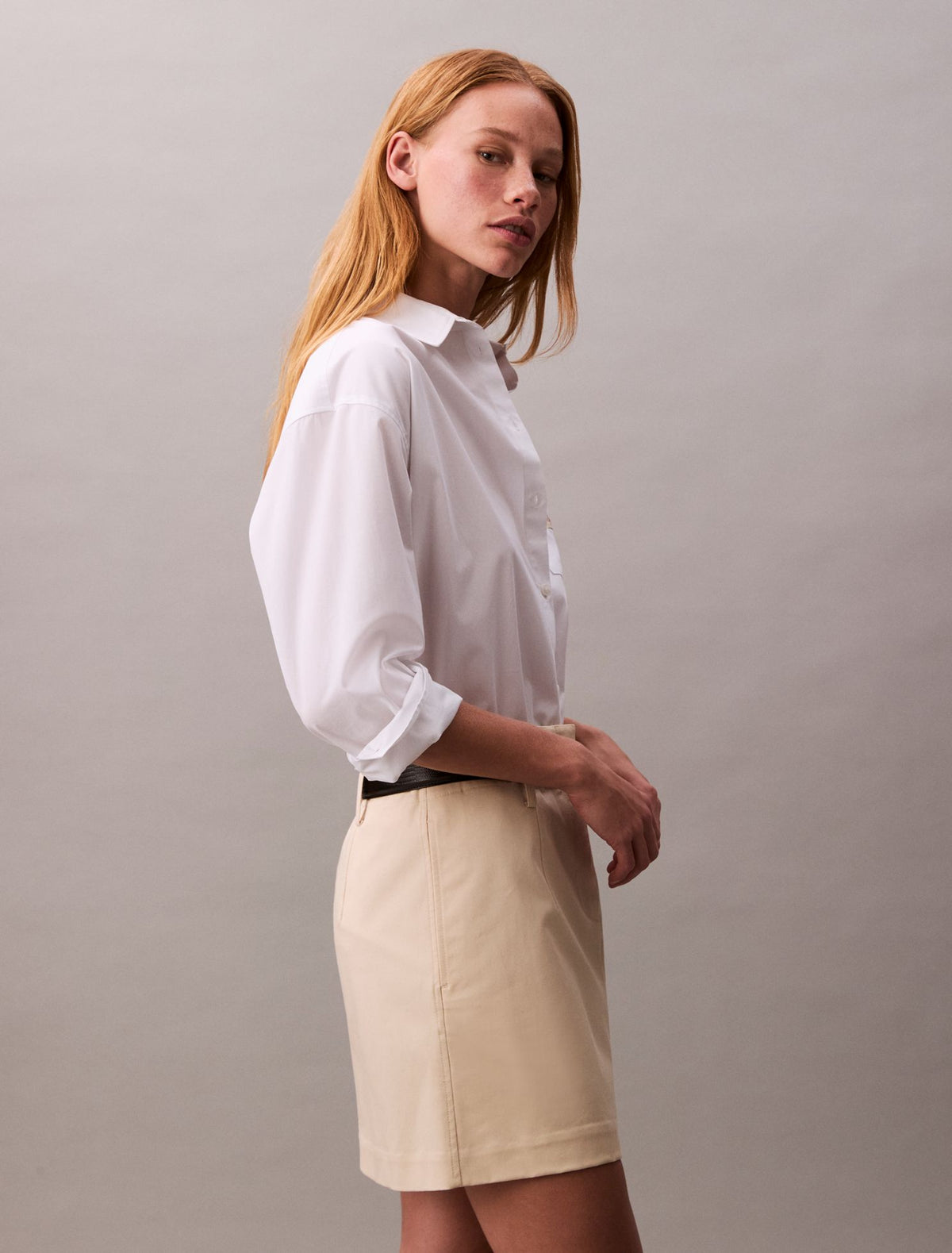 Cotton Chino Mini Skirt - Calvin Klein Women