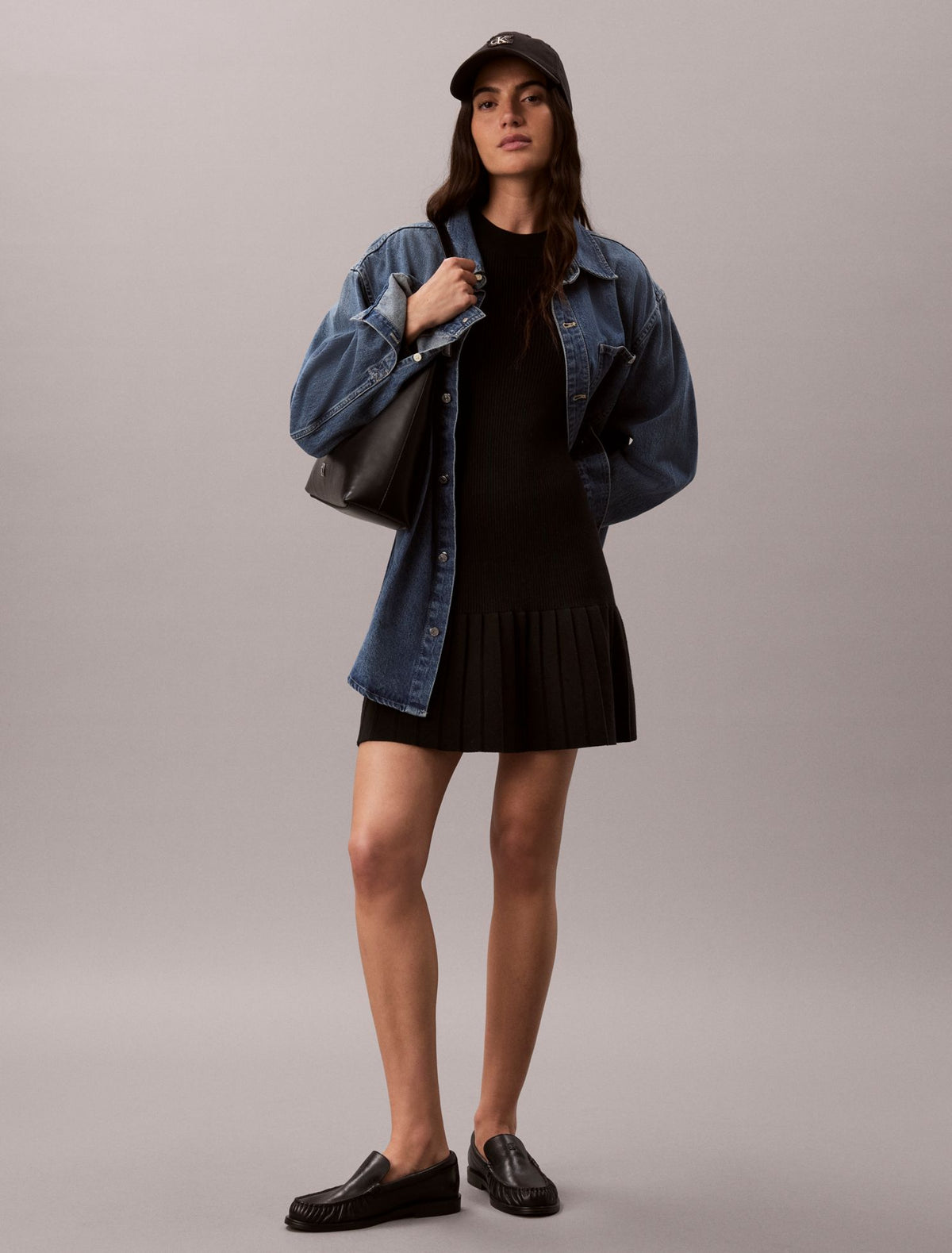 Mock Neck Ribbed Mini Dress - Calvin Klein Women