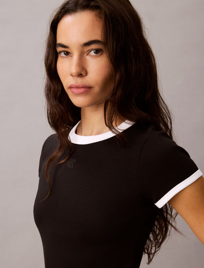 Cotton Contour Rib Monogram Mini Dress - Calvin Klein Women