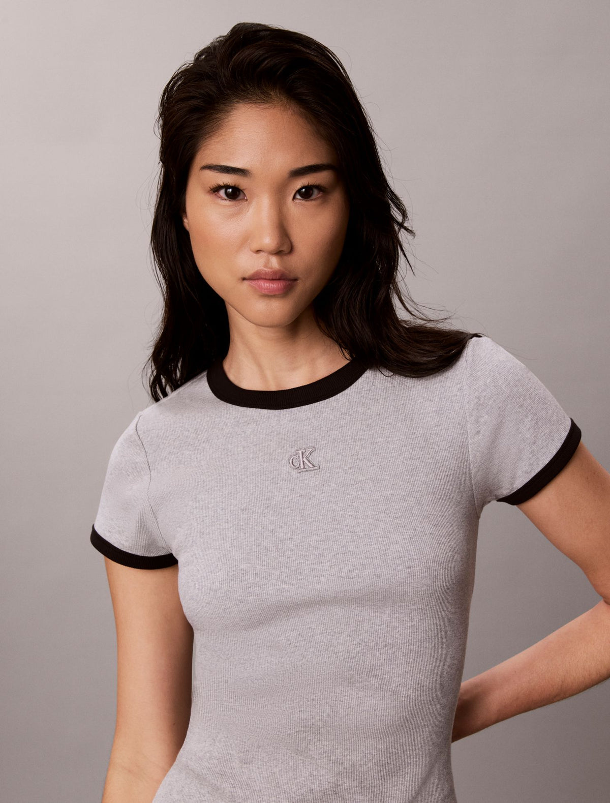 Cotton Contour Rib Monogram Mini Dress - Calvin Klein Women