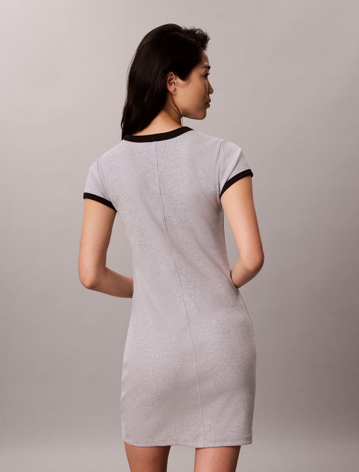 Cotton Contour Rib Monogram Mini Dress - Calvin Klein Women
