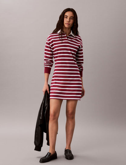 Striped Rugby Polo Mini Dress - Calvin Klein Women
