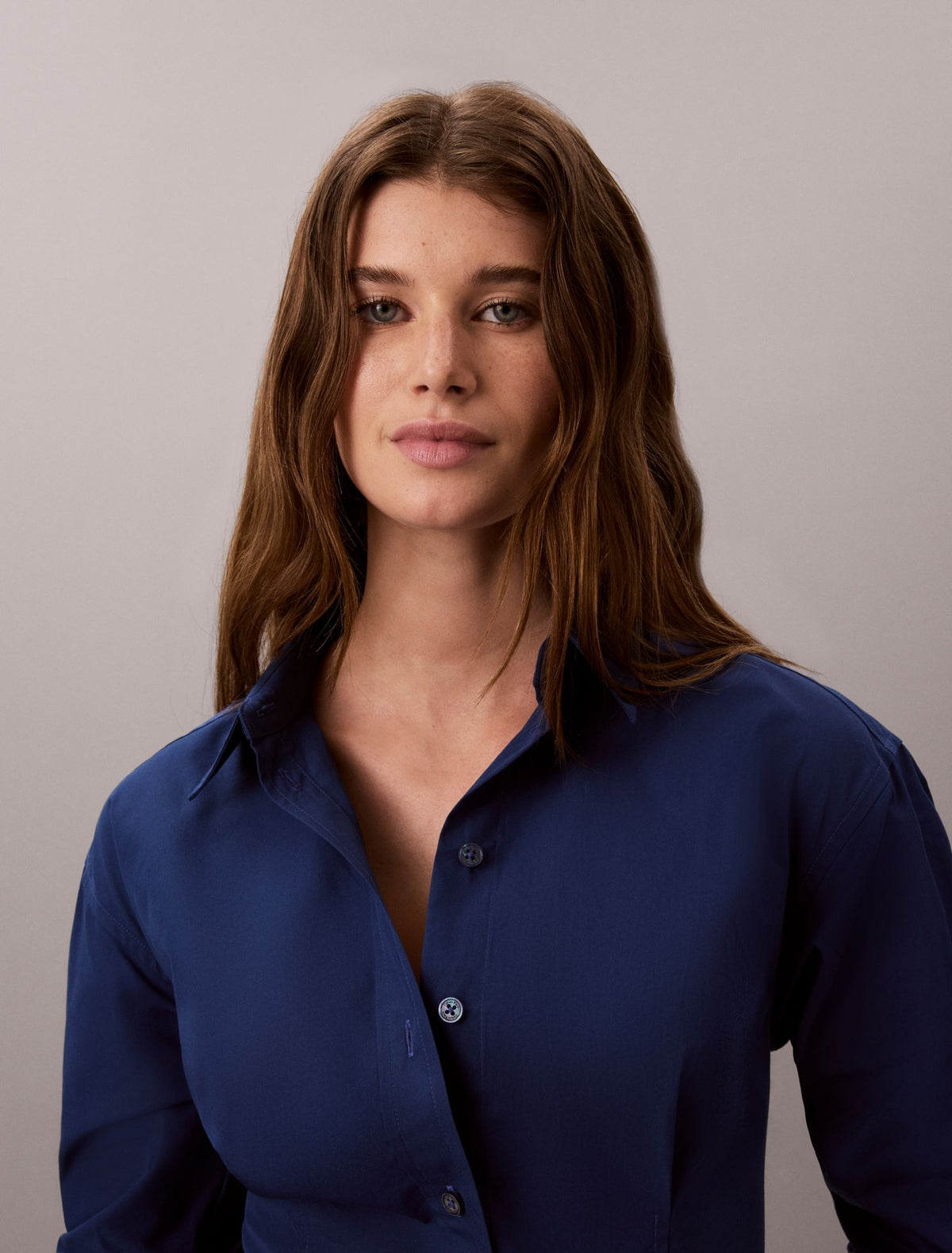 Cotton Poplin Mini Shirt Dress - Calvin Klein Women