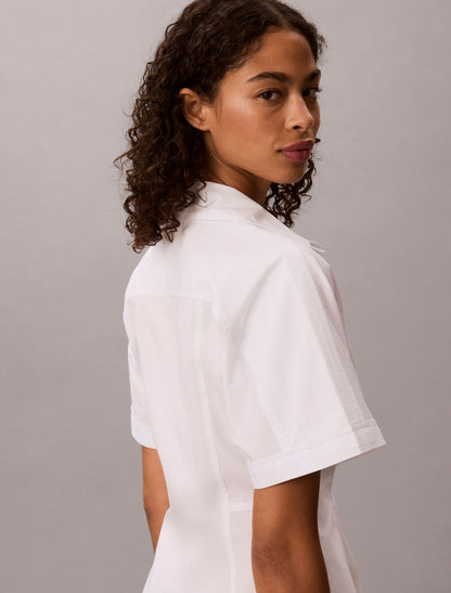 Cotton Poplin Mini Shirt Dress - Calvin Klein Women