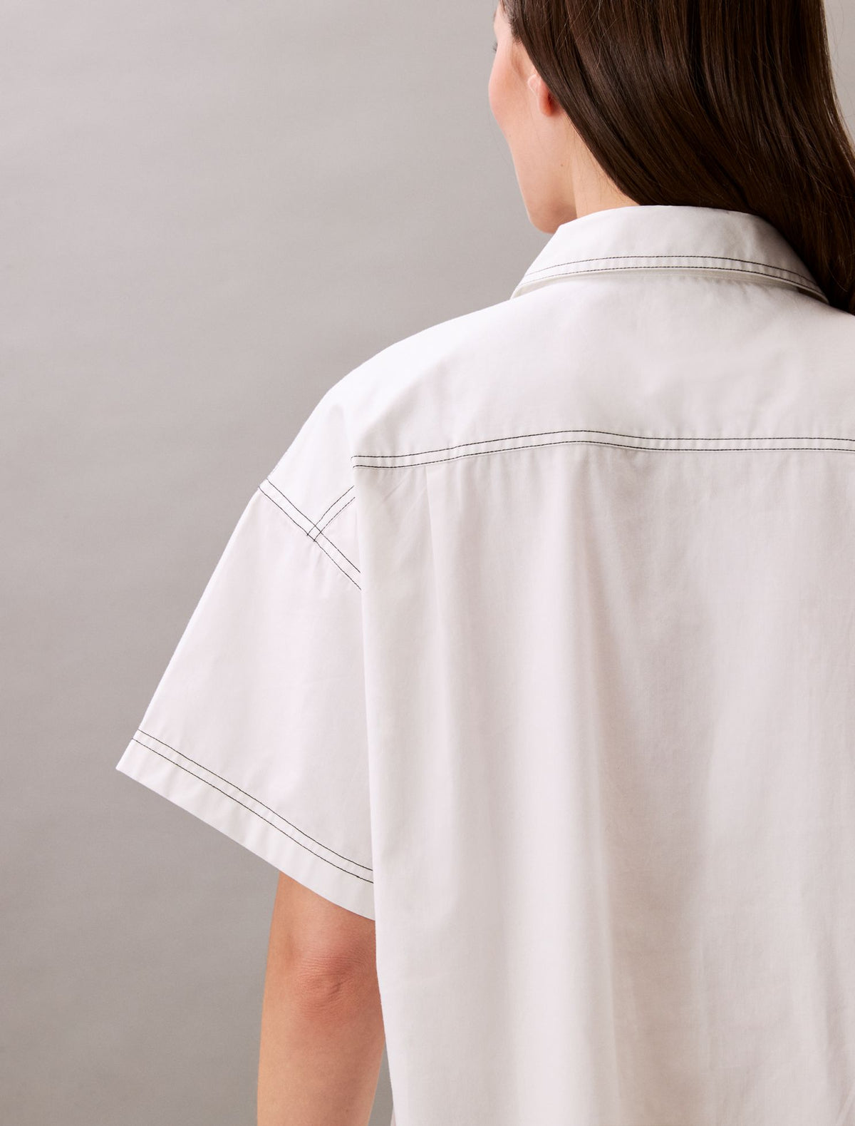 Cotton Twill Mini Shirt Dress - Calvin Klein Women