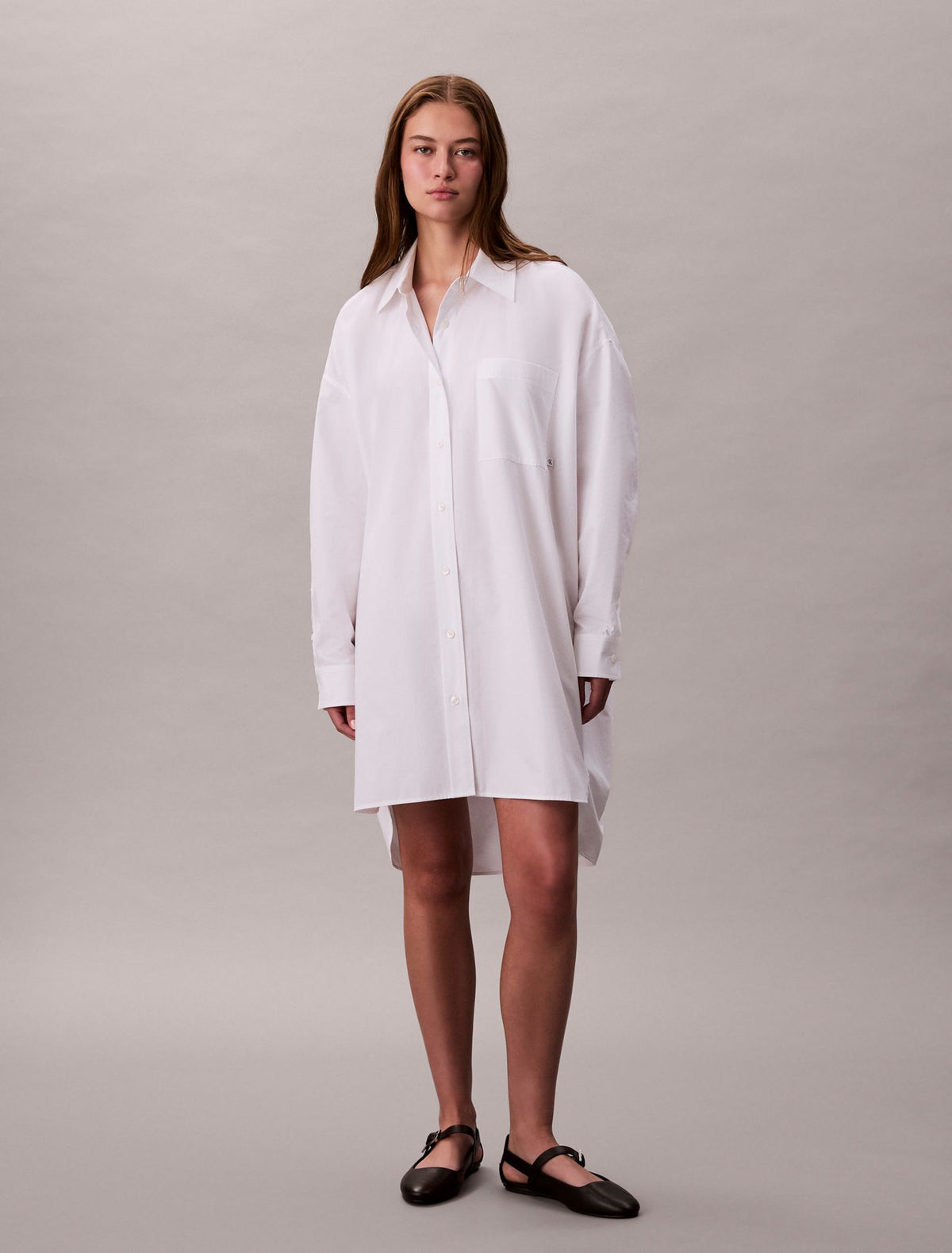 Cotton Relaxed Shirt Dress - Calvin Klein Women