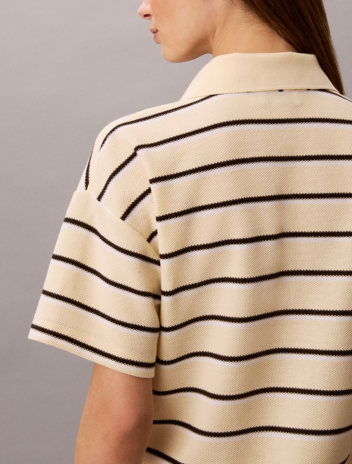 Striped Pique Polo Mini Dress - Calvin Klein Women