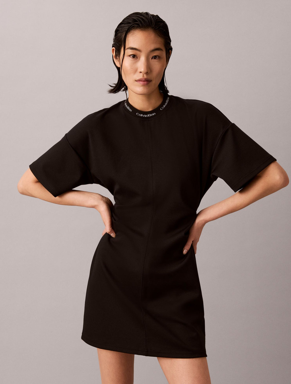 Logo Rib Interlock T-Shirt Dress - Calvin Klein Women