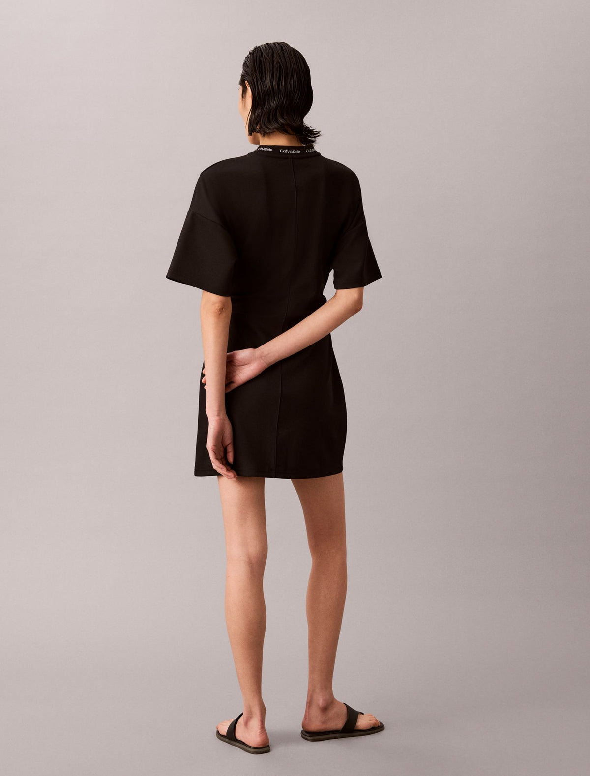 Logo Rib Interlock T-Shirt Dress - Calvin Klein Women