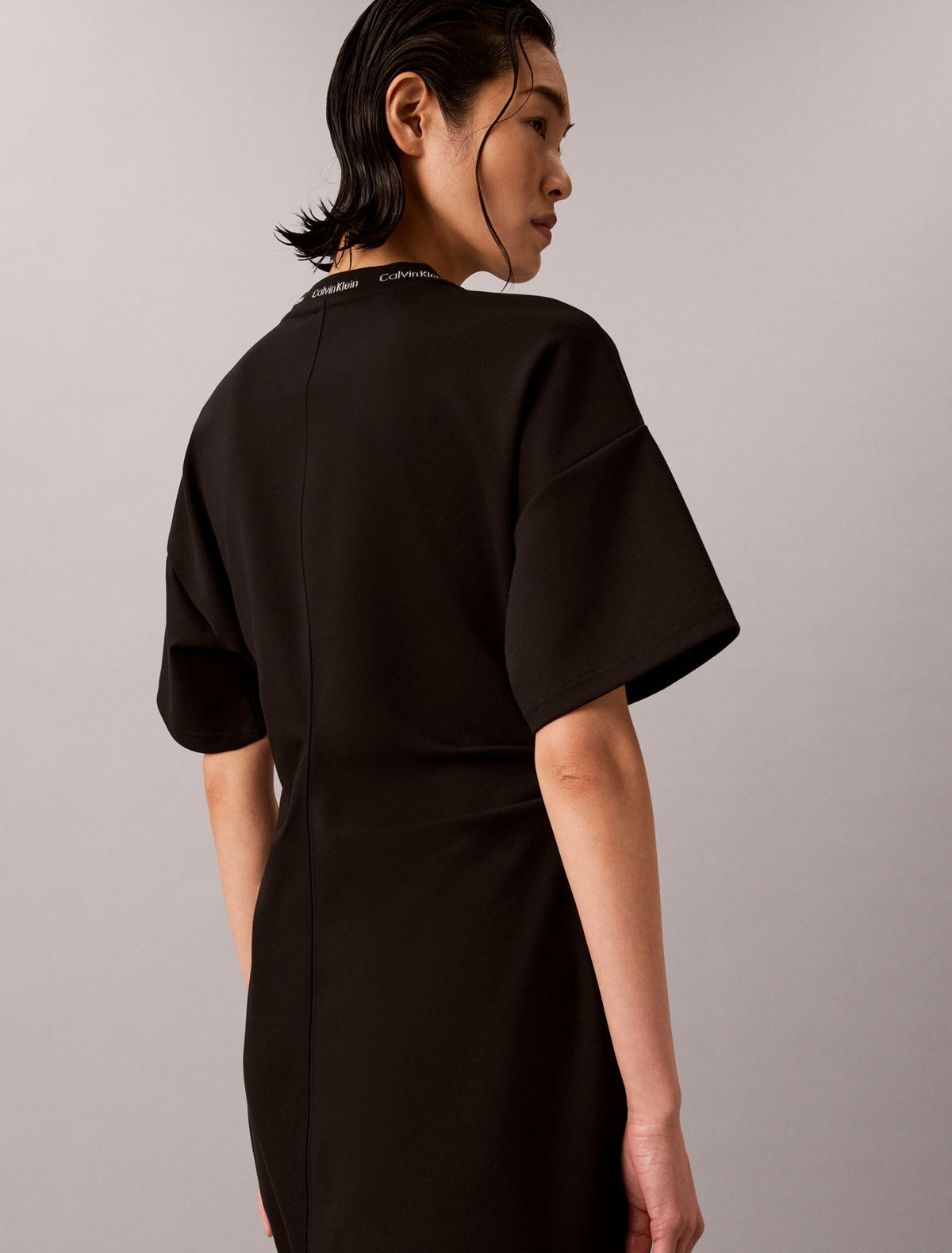 Logo Rib Interlock T-Shirt Dress - Calvin Klein Women