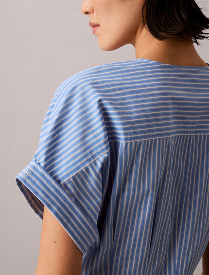 Cotton Poplin Stripe Midi Dress - Calvin Klein Women