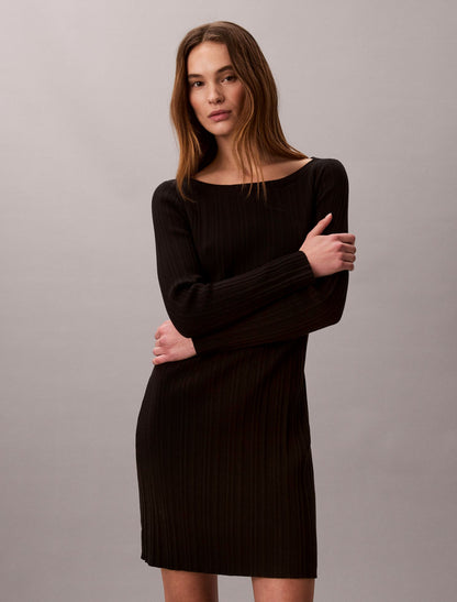 Long Sleeve Rib Mini Dress - Calvin Klein Women
