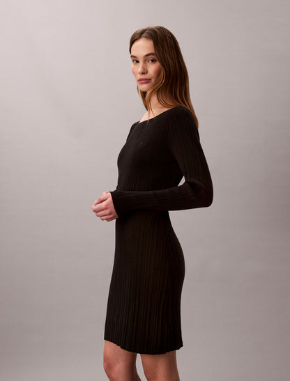 Long Sleeve Rib Mini Dress - Calvin Klein Women