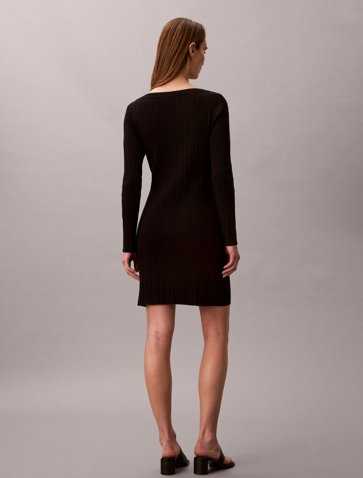 Long Sleeve Rib Mini Dress - Calvin Klein Women