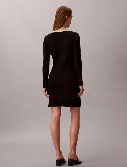 Long Sleeve Rib Mini Dress - Calvin Klein Women