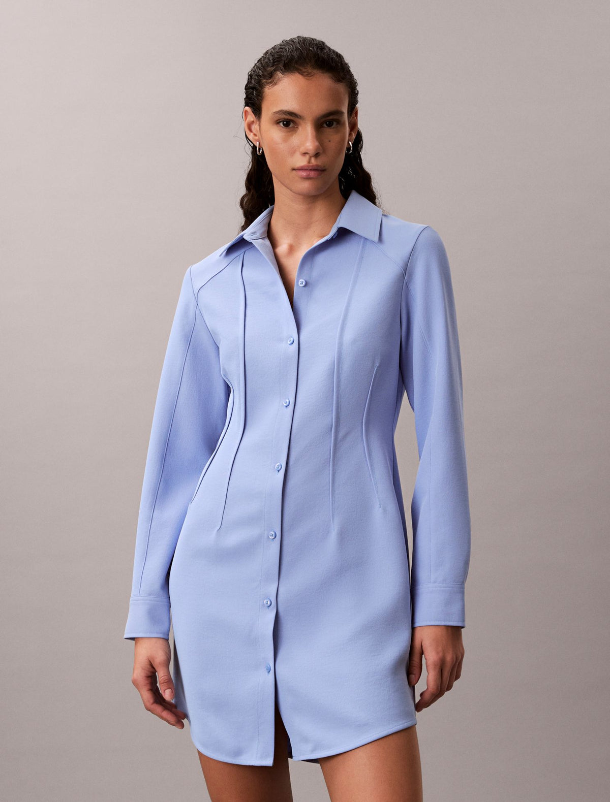 Casual Twill Mini Shirt Dress - Calvin Klein Women