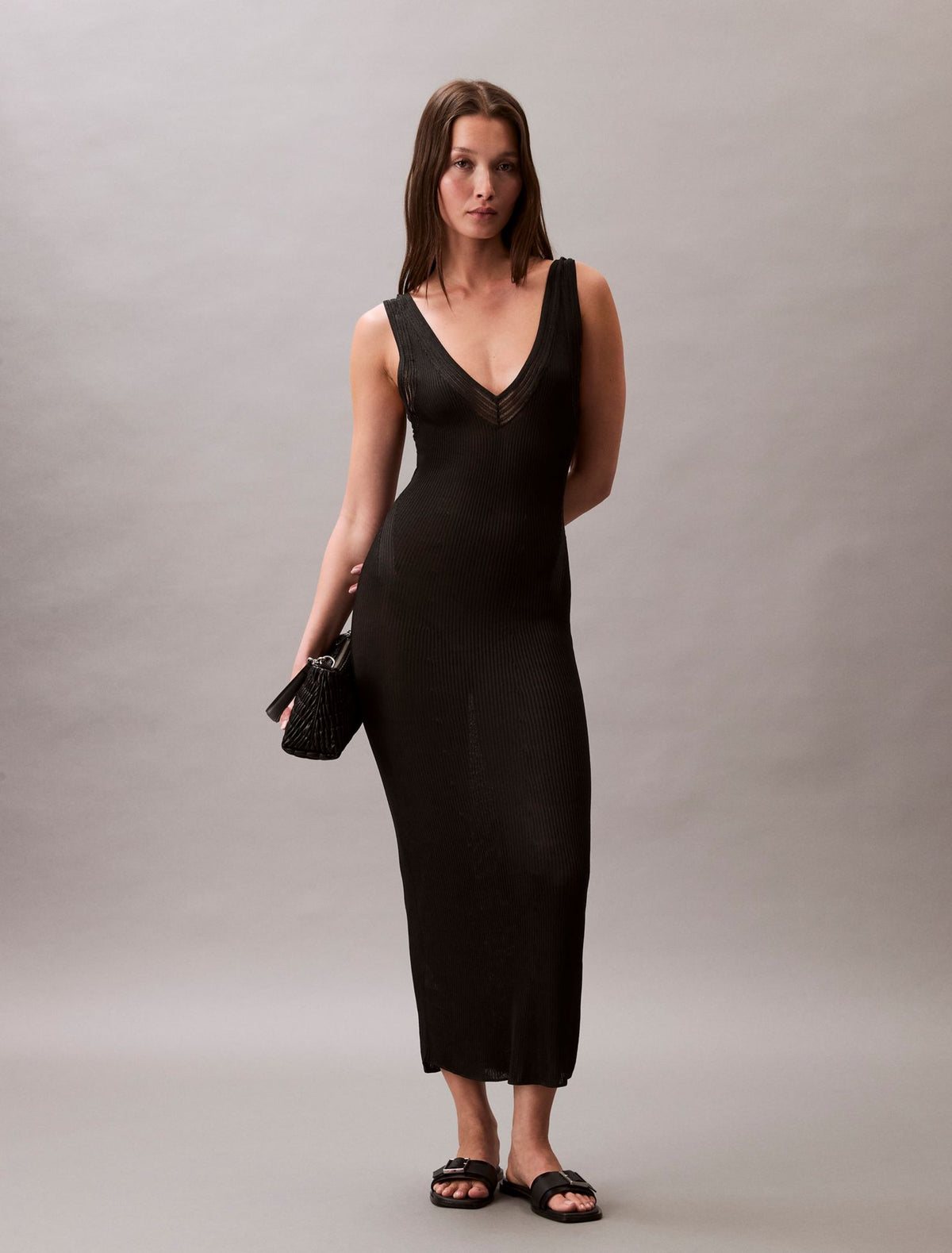Viscose Rib Midi Dress - Calvin Klein Women