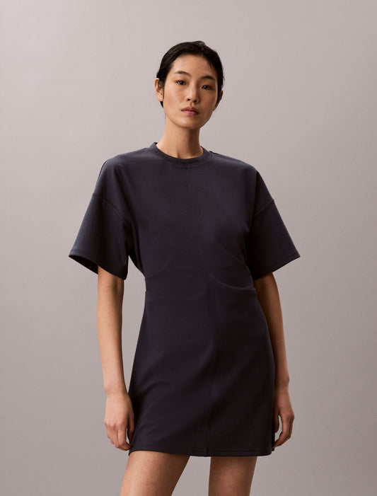 Logo Rib Interlock T-Shirt Dress - Calvin Klein Women
