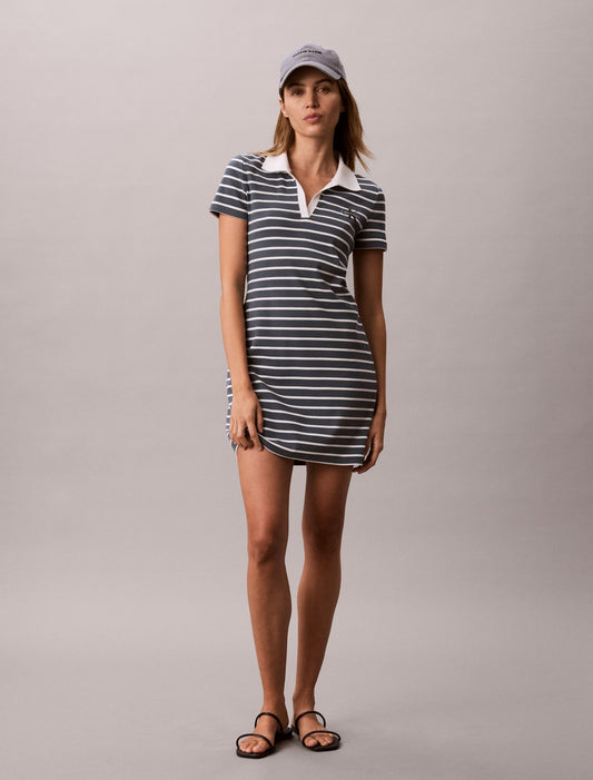 Monologo Rib Stripe Mini Dress - Calvin Klein Women