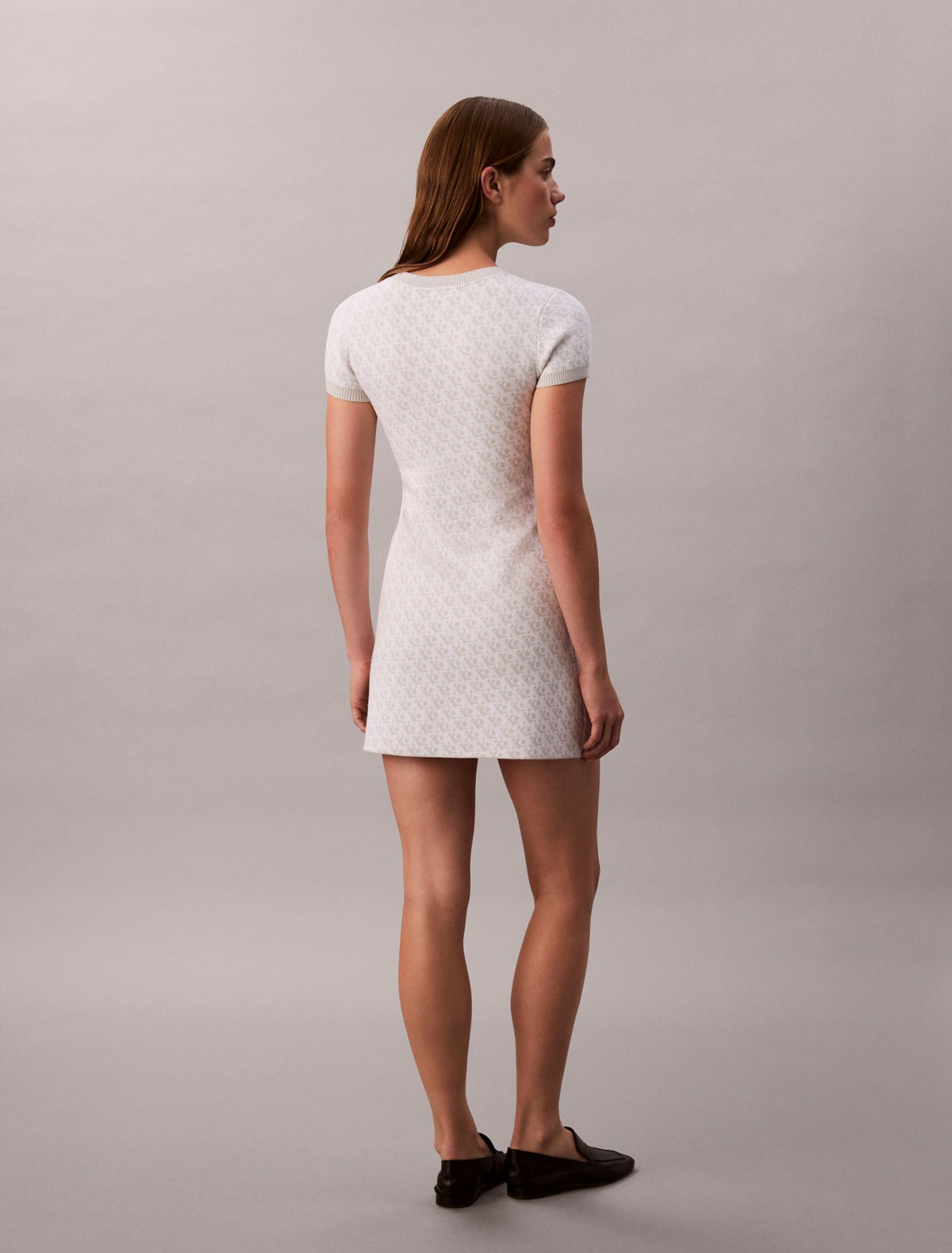 Tech Knit Allover Monogram Mini Dress - Calvin Klein Women
