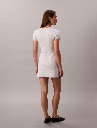 Tech Knit Allover Monogram Mini Dress - Calvin Klein Women