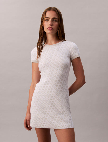 Tech Knit Allover Monogram Mini Dress - Calvin Klein Women