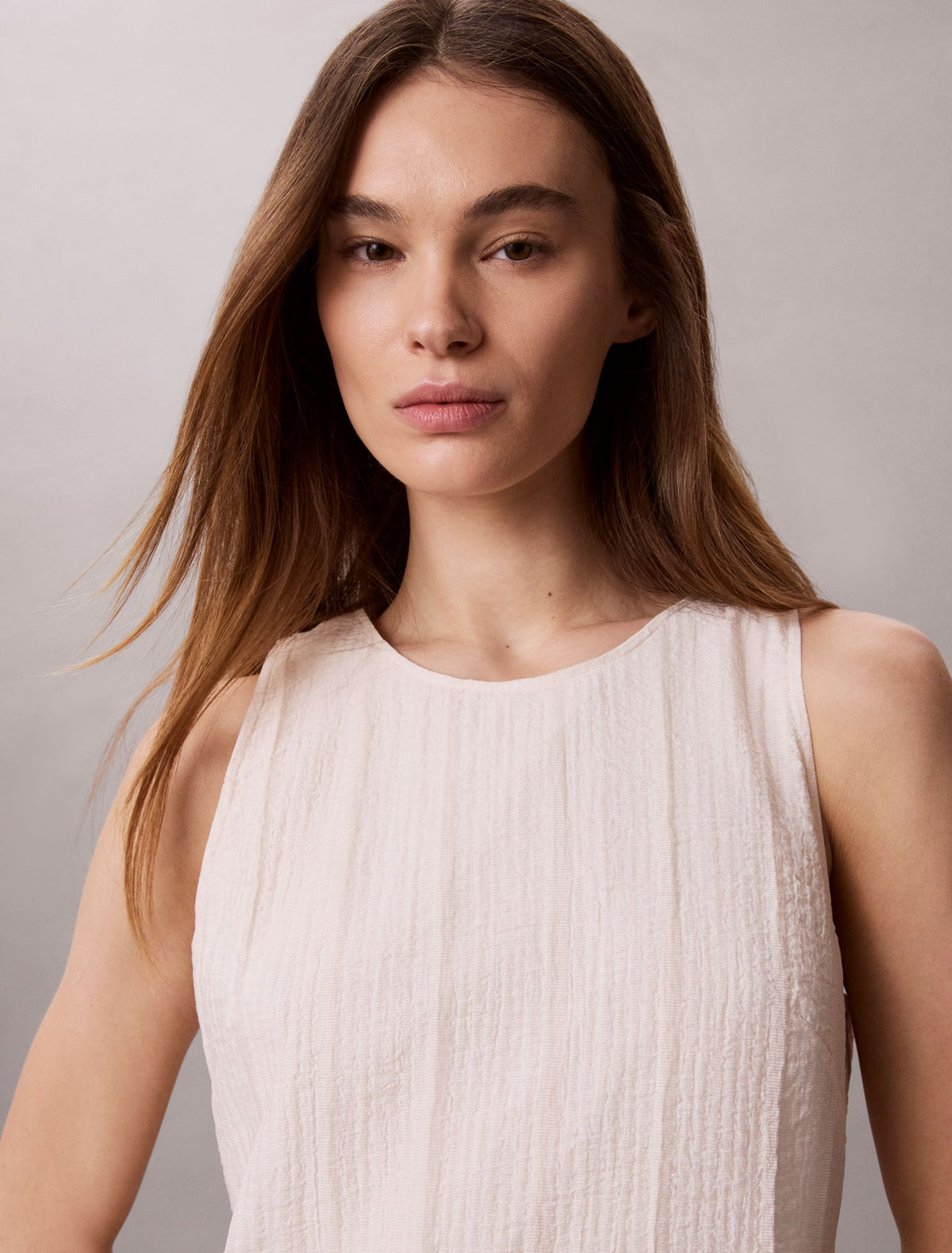Textured Stripe Sheer Maxi Dress - Calvin Klein Women