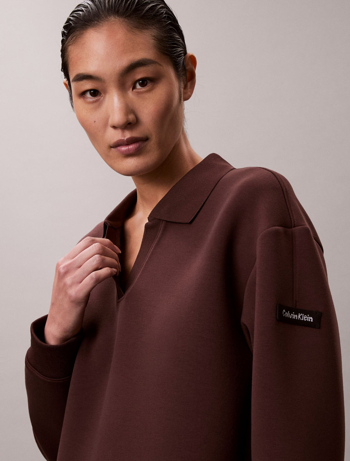 Smooth Mini Polo Sweatshirt Dress - Calvin Klein Women