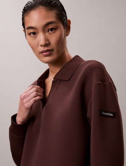 Smooth Mini Polo Sweatshirt Dress - Calvin Klein Women