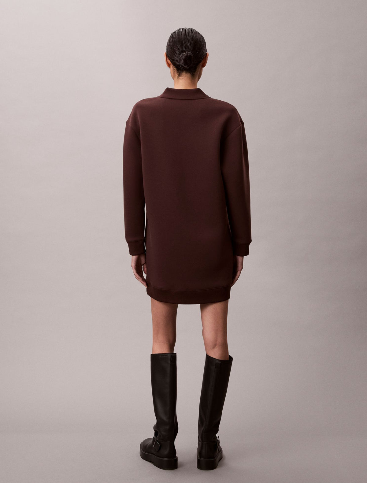 Smooth Mini Polo Sweatshirt Dress - Calvin Klein Women