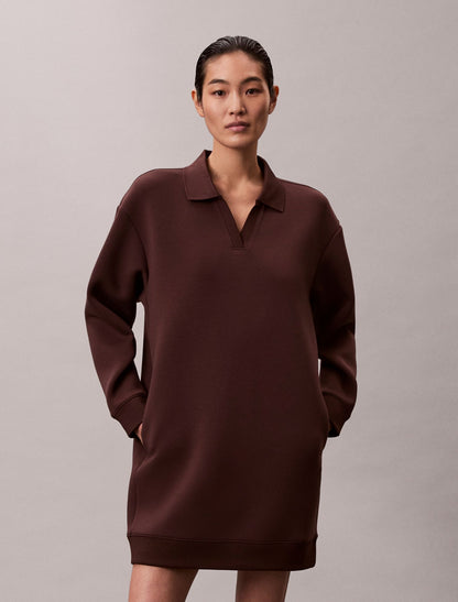 Smooth Mini Polo Sweatshirt Dress - Calvin Klein Women