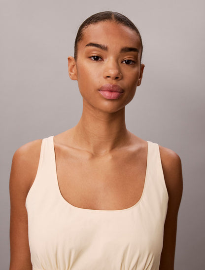 Cotton Poplin Sleeveless Midi Dress - Calvin Klein Women
