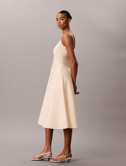 Cotton Poplin Sleeveless Midi Dress - Calvin Klein Women