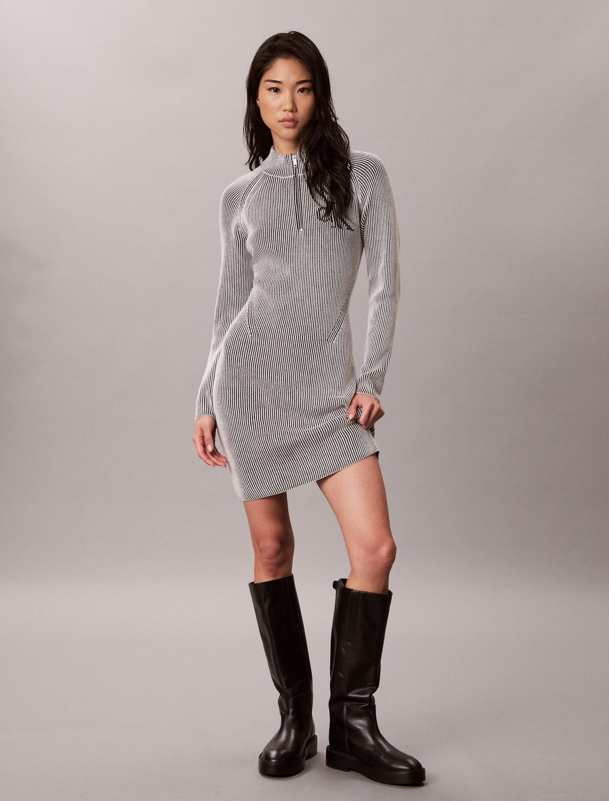 Monogram Graphic Rib Mini Dress - Calvin Klein Women