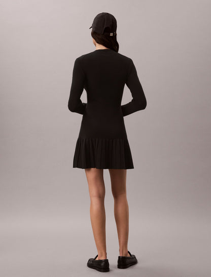 Mock Neck Ribbed Mini Dress - Calvin Klein Women