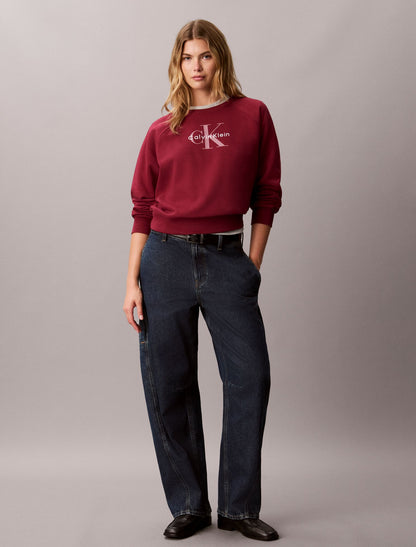 Monologo Fleece Relaxed Sweatshirt - Calvin Klein Women