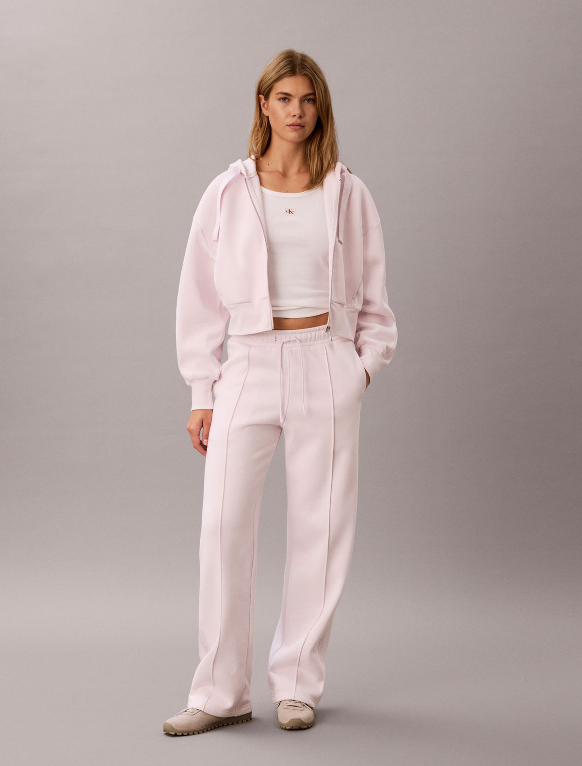 Logo Tape Fleece Hoodie - Calvin Klein Women